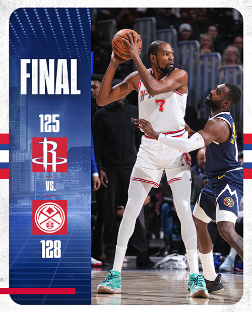 掘金128-125加时险胜火箭,<a href=/player/lanqiuxiangguan/130.html target=_blank class=infotextkey>约基奇</a>39+15+10,申京33+10+10