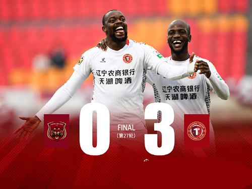 姆本扎双响+安以恩传射，辽宁铁人客场3-0嘉定汇龙距冲超仅一步之遥