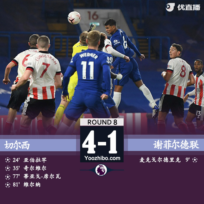 <a href=/zuqiuxiangguan/chelsea/ target=_blank class=infotextkey>切尔西</a>4-1谢菲尔德联